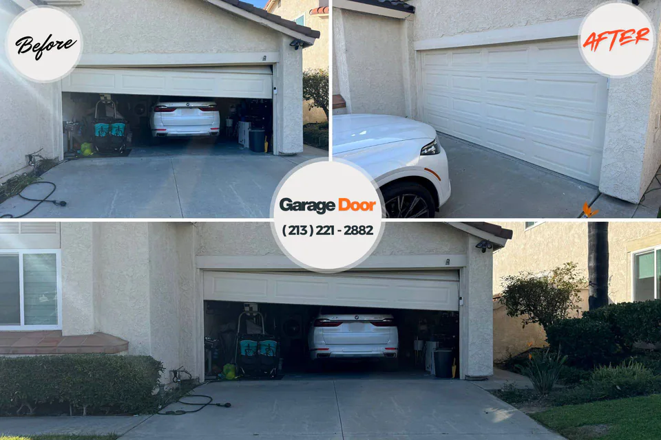 Before and after: garage door repair Lealman, FL